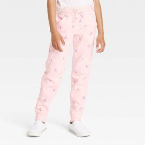 Cat & Jack™ Girls' Fleece Pink Floral Jogger Pants